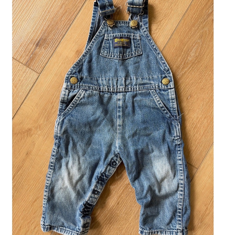 Vintage OshKosh Bgosh Kids Denim Overalls 18 Months Blue Vestbak‎ Made in USA
